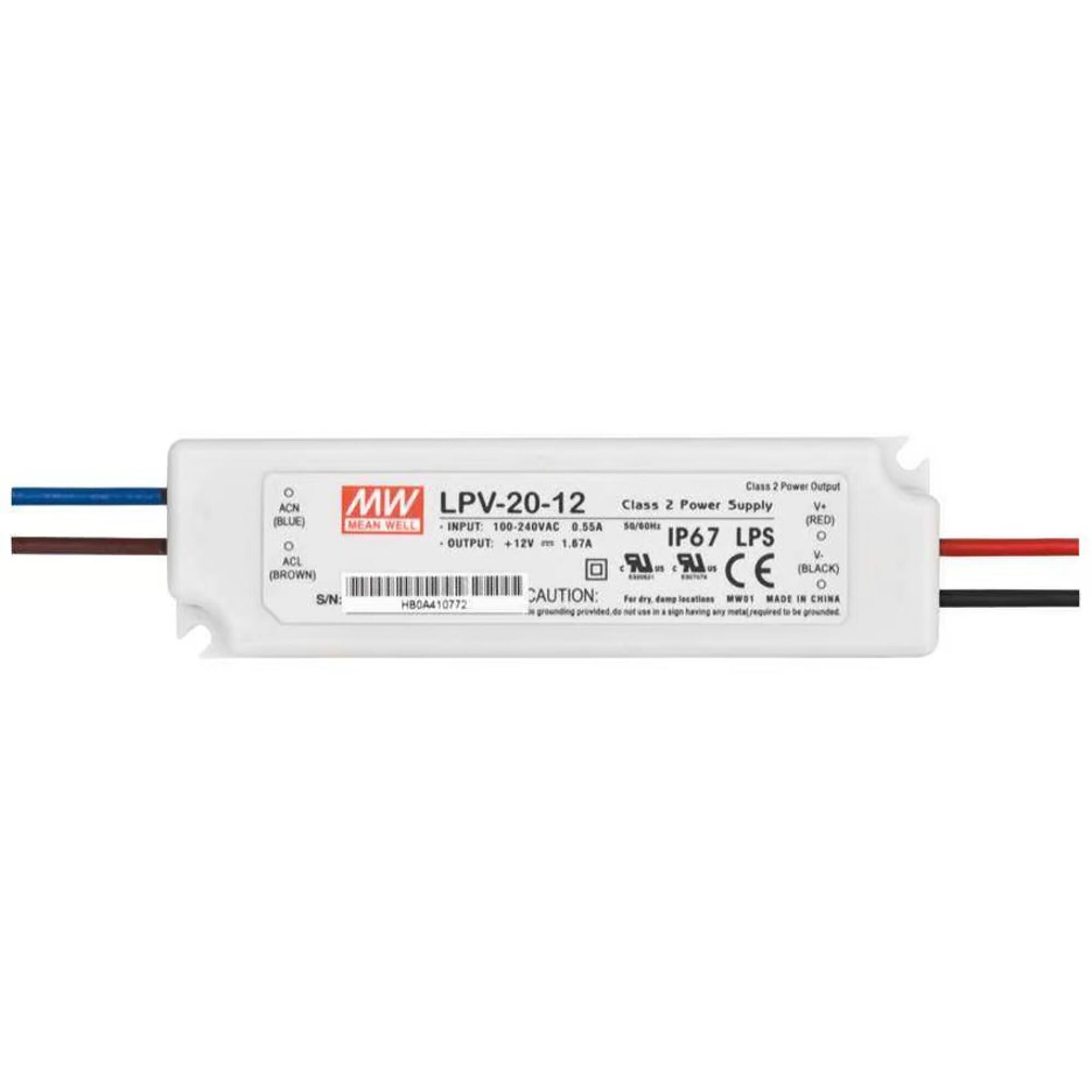LED Driver CV 12V 20W Ikke Dæmpbar Hvid