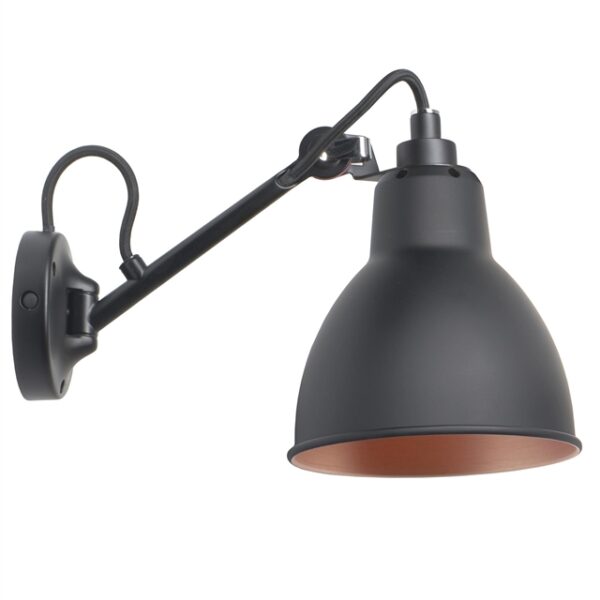 Lampe Gras N104 Væglampe Sort/Sort/Kobber – DCWéditions