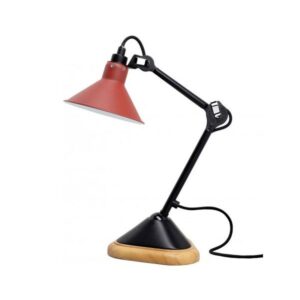 Lampe Gras N207 Bordlampe Mat Sort & Mat Rød