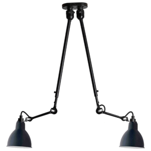 Lampe Gras N302 Loftlampe Double Mat Sort & Mat Blå