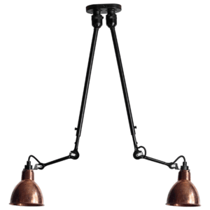 Lampe Gras N302 Loftlampe Double Mat Sort & Rå Kobber
