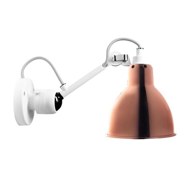 Lampe Gras N304 Væglampe Hvid & Kobber Hardwired