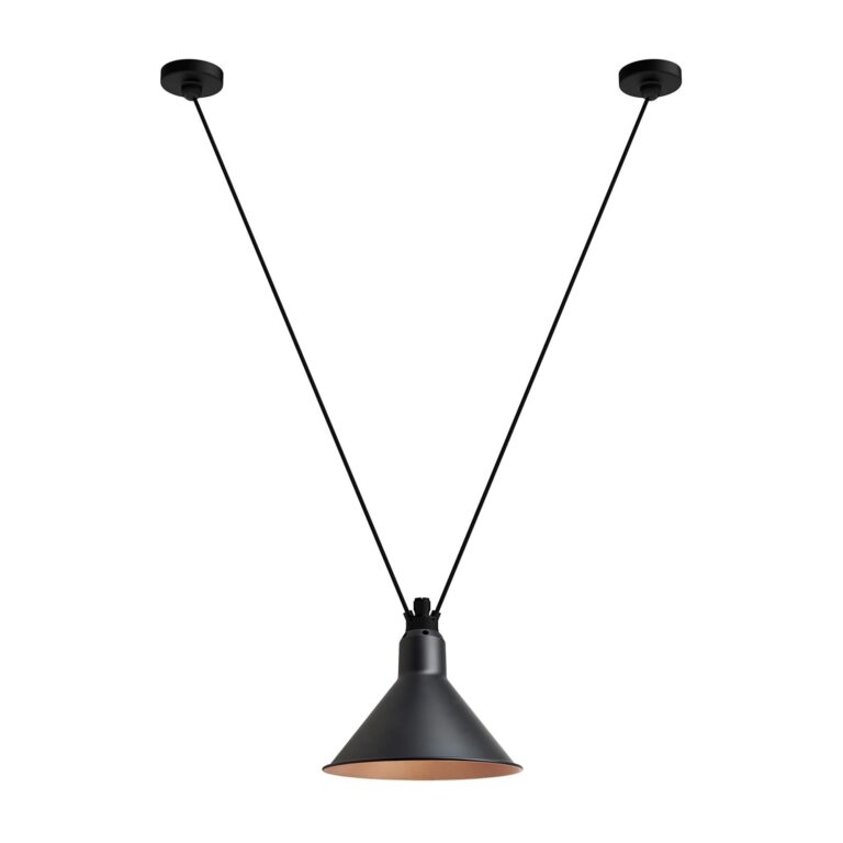 Lampe Gras N323 L Conic Pendel Sort/Kobber