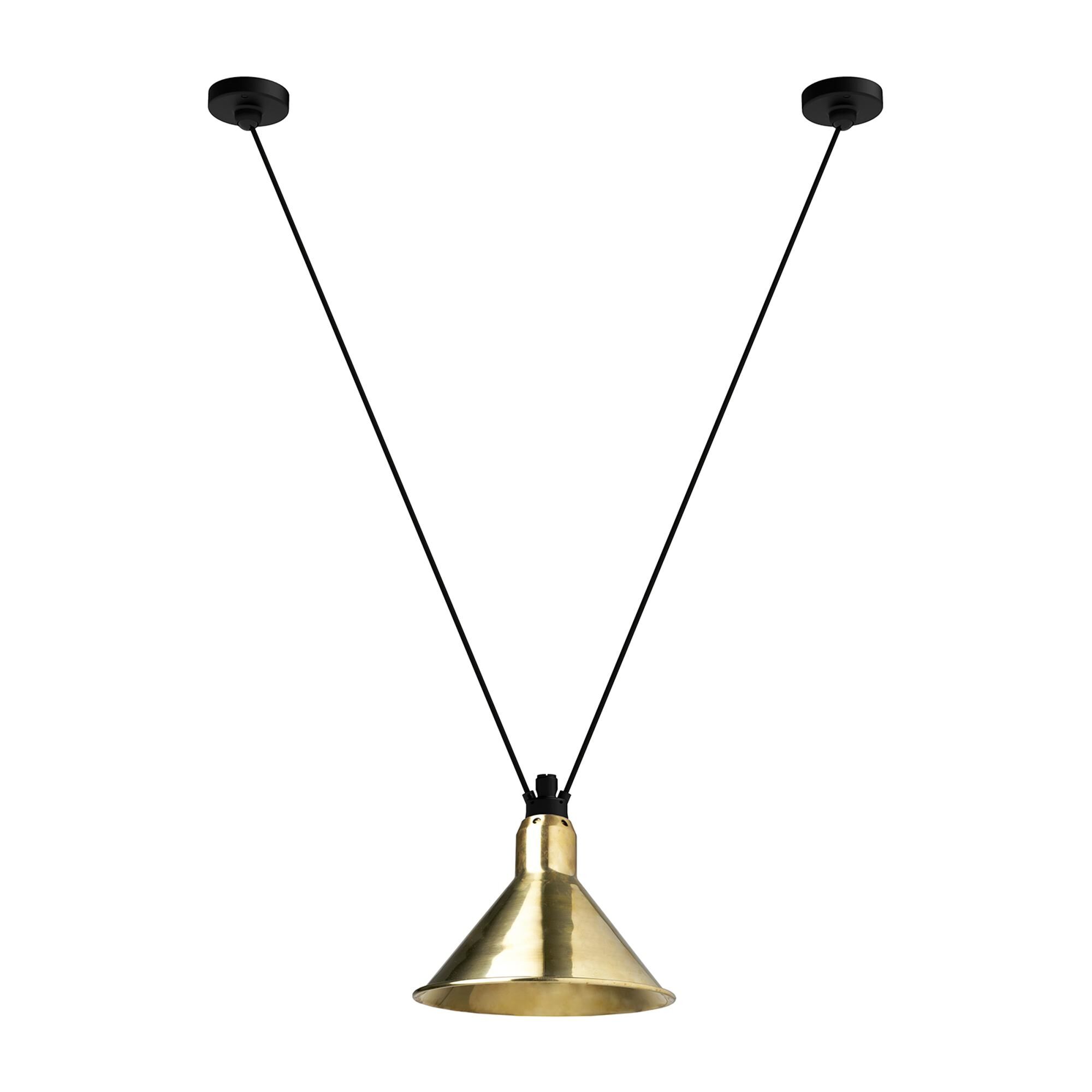 Lampe Gras N323 L Conic Pendel Sort/Messing