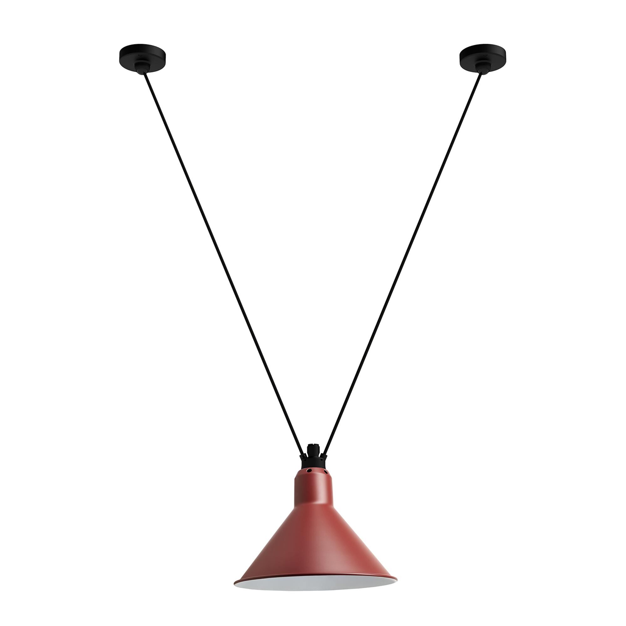 Lampe Gras N323 L Conic Pendel Sort/Rød