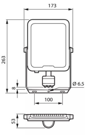 Ledinaire Projektør BVP164 6000lm/840 50W IP65 symmetrisk m/sensor