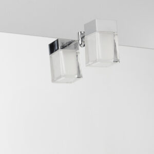 Loevschall Cube LED spejllampe - krom glas