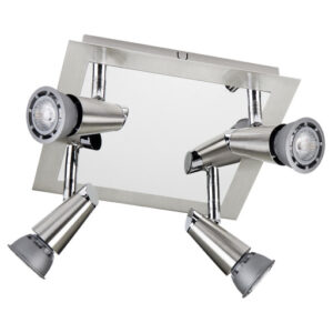 Loft Armatur Con 4x6W LED 2700K børstet stål