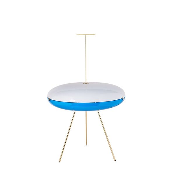 Luna Horisontal Gulvlampe Messing & Hvid/Blå