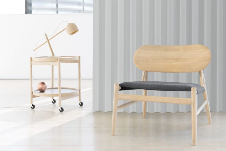 Lune Bordlampe Egetræ Hvid Olieret