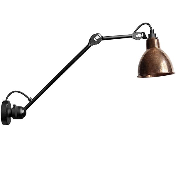 N304 L60 Væglampe Mat Sort/Rå Kobber Hardwired