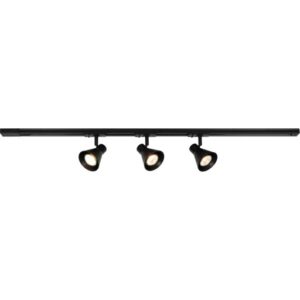 Nordlux Eik Link 3 skinnespots + strømskinne, 1 meter, sort