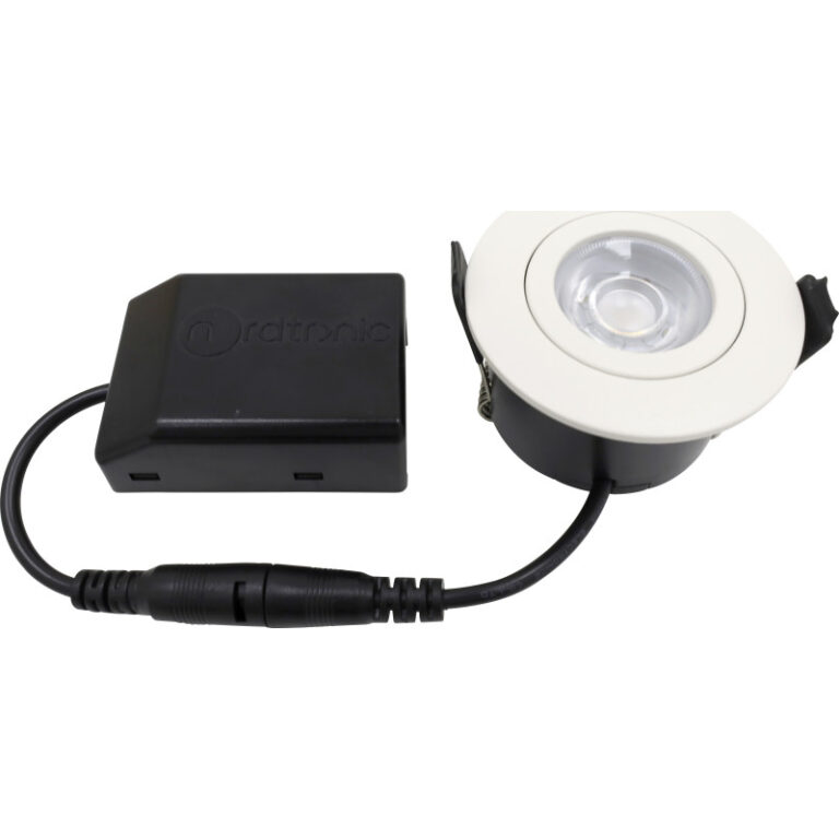 Nordtronic Low Profile Flexible indbygningsspot, Ø5,5 cm, hvid, 2700K