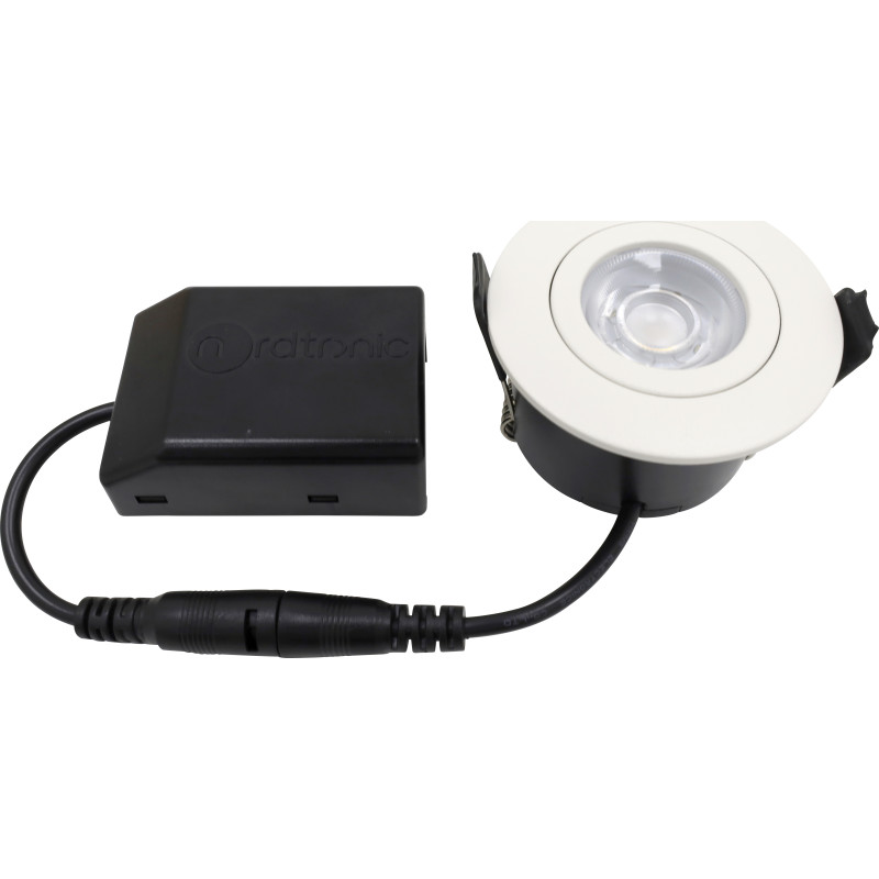 Nordtronic Low Profile Flexible indbygningsspot, Ø5,5 cm, hvid, 3000K