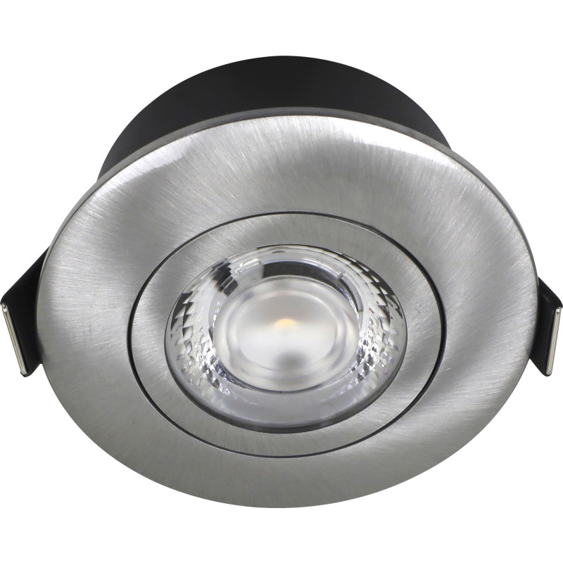 Nordtronic Low Profile Flexible indbygningsspot, Ø7,5 cm, DTW, børstet alu