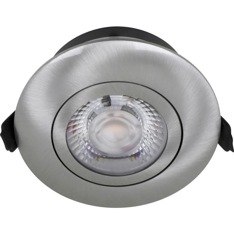 Nordtronic Low Profile Flexible indbygningsspot, Ø8,3 cm, børstet alu, 3000K