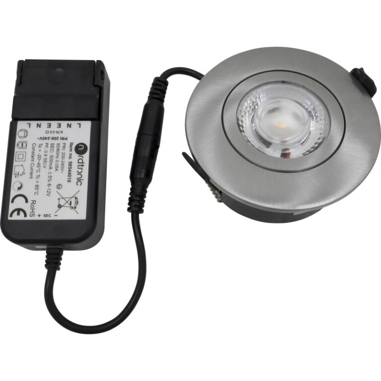 Nordtronic Low Profile Flexible indbygningsspot, driver, Ø7,5 cm, børstet alu, 4000K