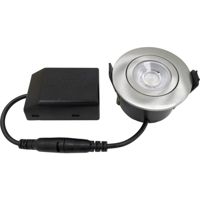 Nordtronic Low Profile Flexible udendørs indbygningsspot, Ø5,5 cm, børstet alu, 4000K