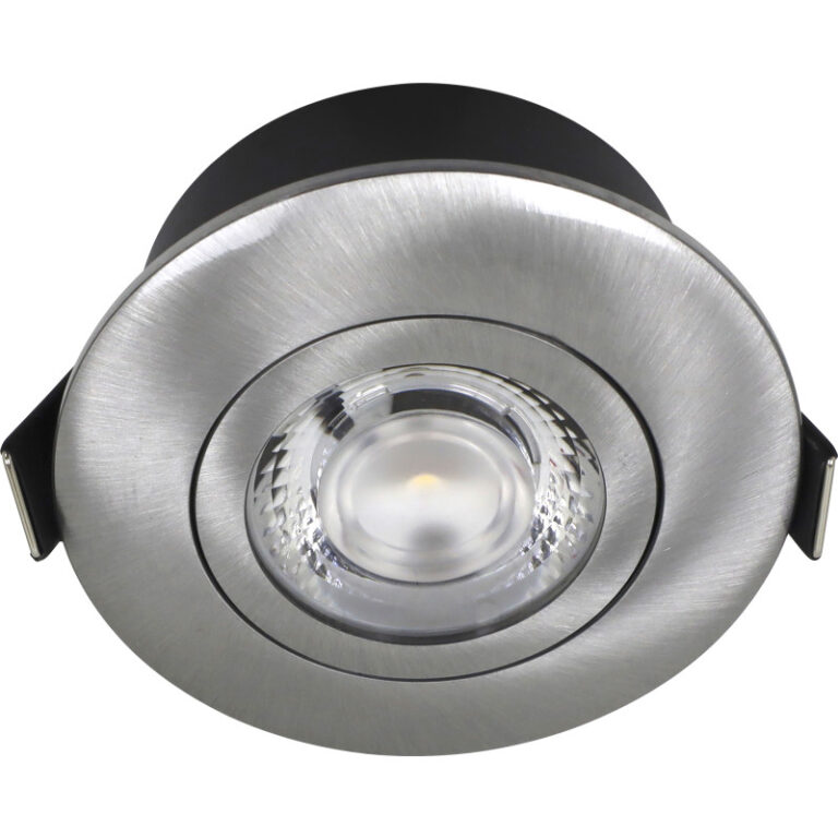 Nordtronic Low Profile Flexible udendørs indbygningsspot, Ø7,5 cm, børstet alu, 4000K