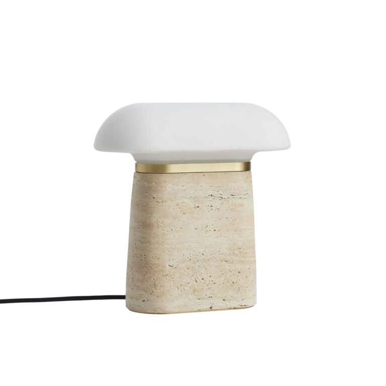 Nova Bordlampe Ivory Travertin/Opal