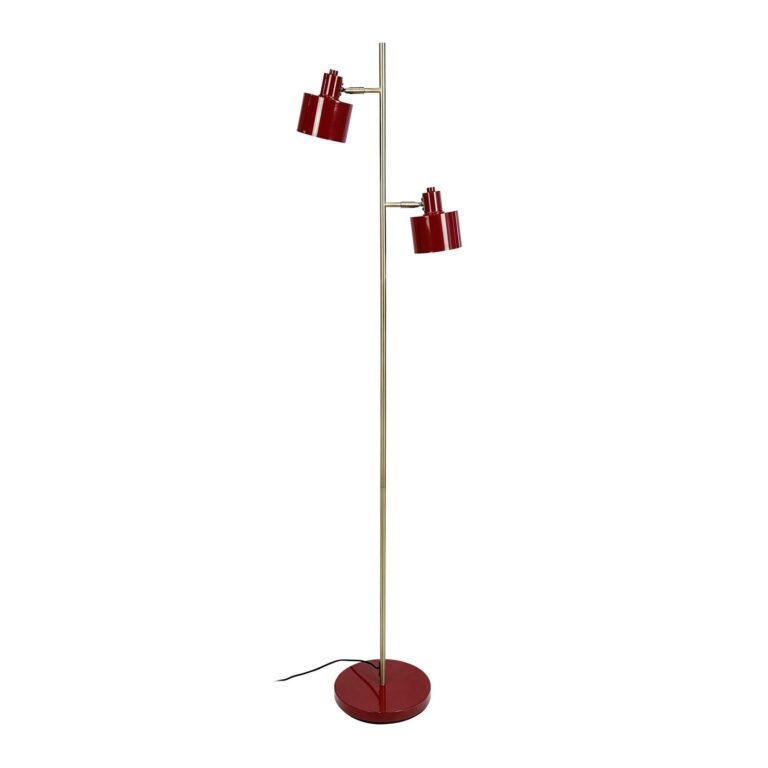Ocean Gulvlampe Mørkerød/Messing