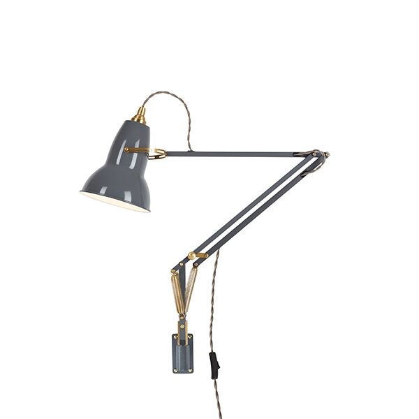 Original 1227 Messing Lampe med Vægbeslag Elephant Grey