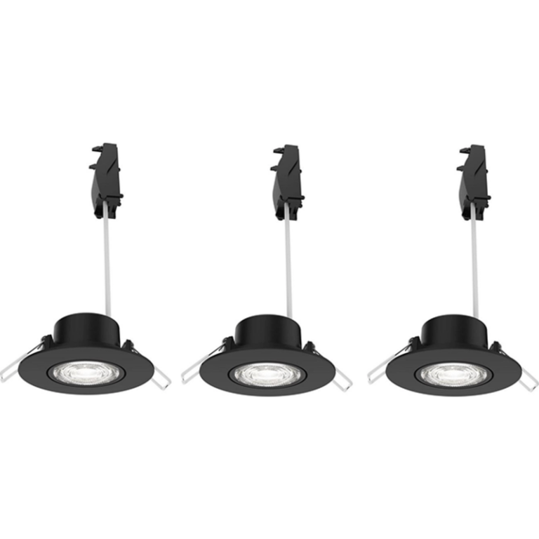 Philips Cilantro indbygningsspot, sort, 3-pak