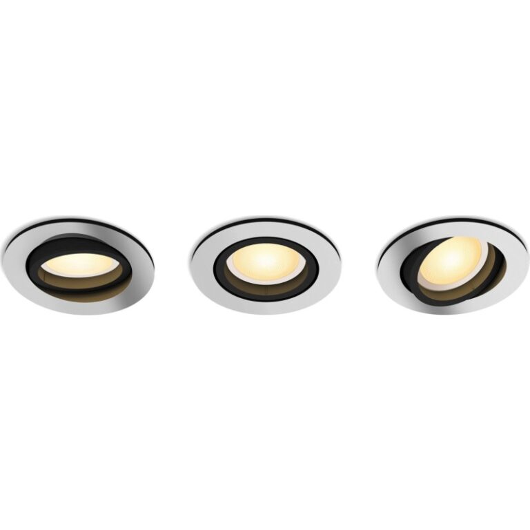 Philips Hue Milliskin Recessed Round indbygningsspot, aluminium, 3-pak