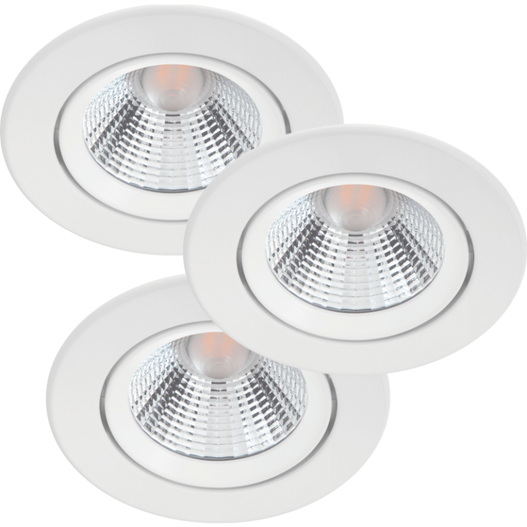 Philips myLiving Sparkle indbygningsspot, 2700K, 5,5W, hvid, 3-pak