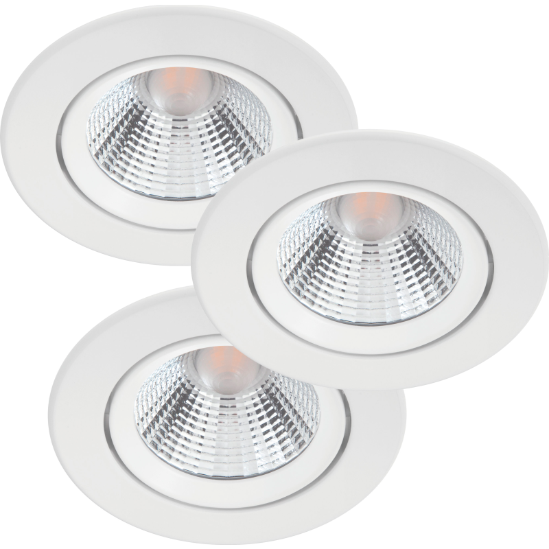 Philips myLiving Sparkle indbygningsspot, 2700K, 5,5W, hvid, 3-pak
