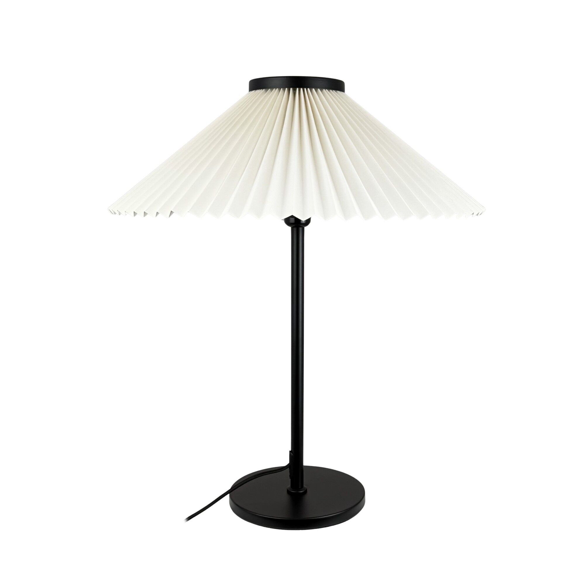 Plissé Bordlampe Sort/Off White