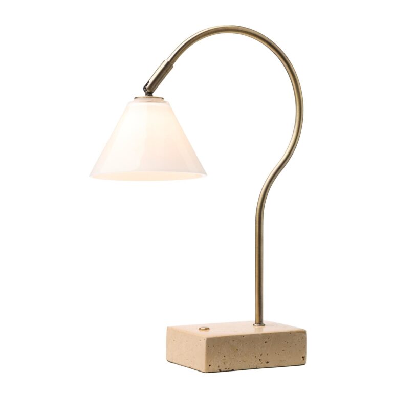 Question Transportabel Lampe Antik Messing/Opal