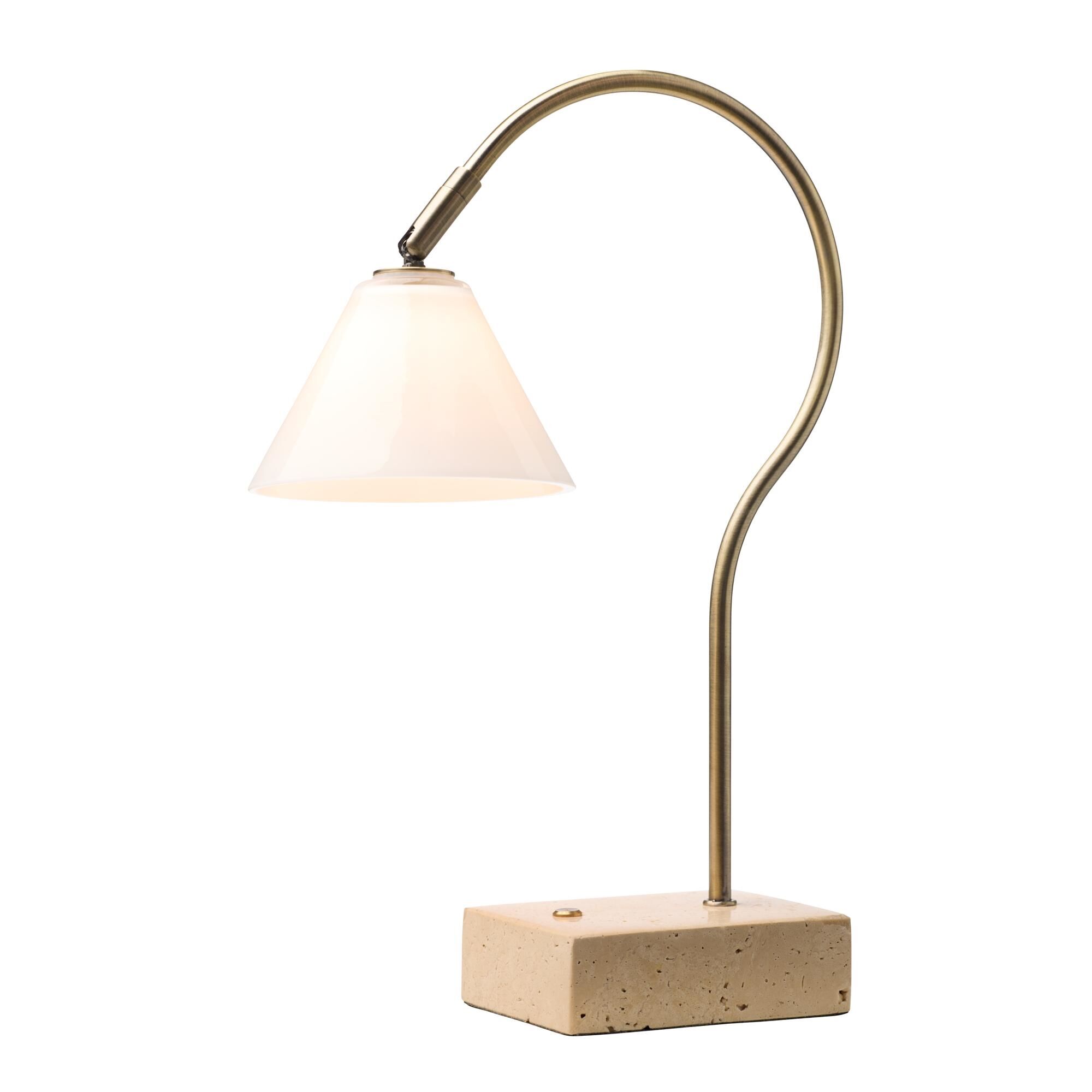 Question Transportabel Lampe Antik Messing/Opal