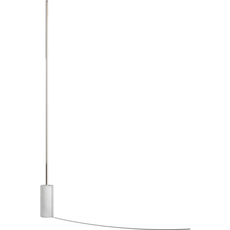 Sackit Expo 185 gulvlampe, børstet stål