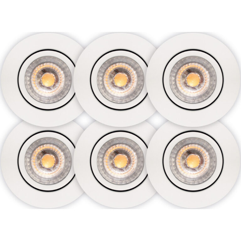 Scan Products Luna Low Profile indbygningsspot, mat hvid, 3000K, 6 st