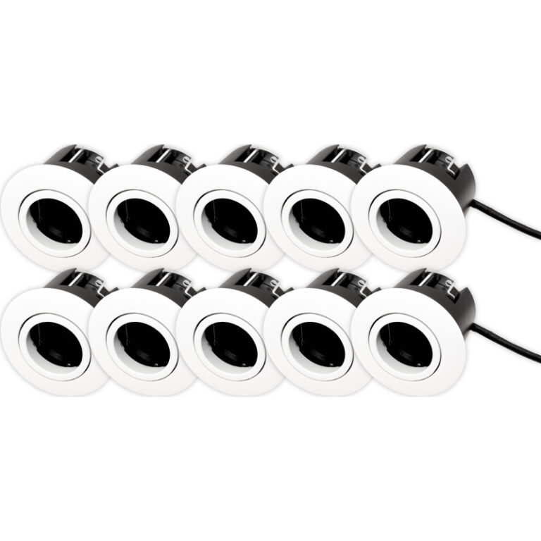 Scan Products Luna Quick Install 2.0 indbygningsspot, GU10, mat hvid, 10 stk