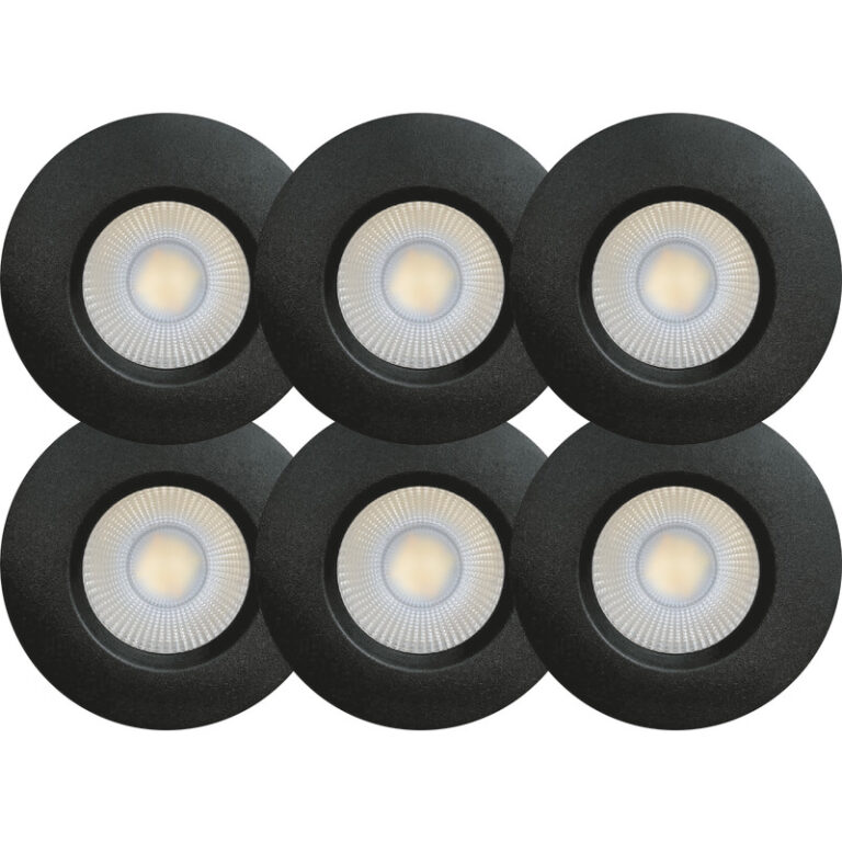 Scan Products Sabina Low Profile indbygningsspot, mat sort, 6 stk
