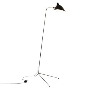 Serge Mouille Lampadaire 1 Droit Gulvlampe Sort & Messing