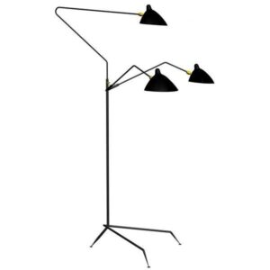 Serge Mouille Lampadaire 3 Gulvlampe Sort & Messing