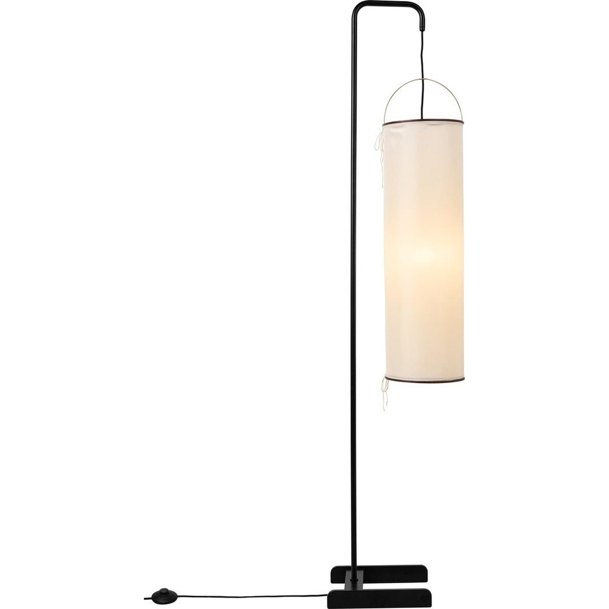 Silk Lantern Gulvlampe Naturlig Hvid Silke/Sort