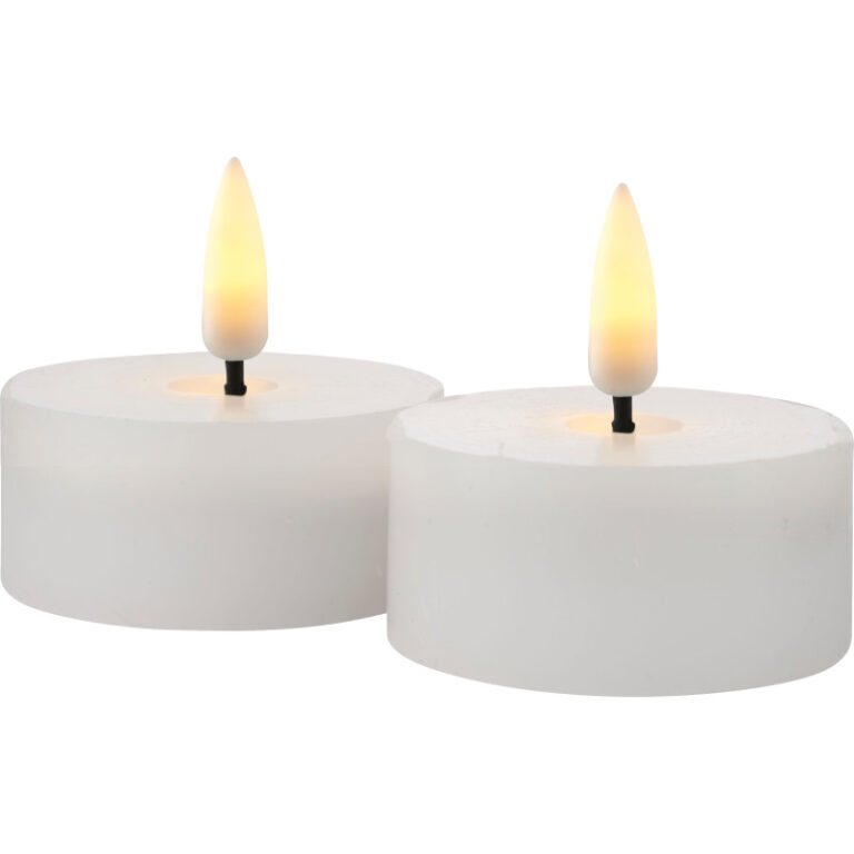 Sirius Sille LED fyrfadslys, genopladelig, hvid