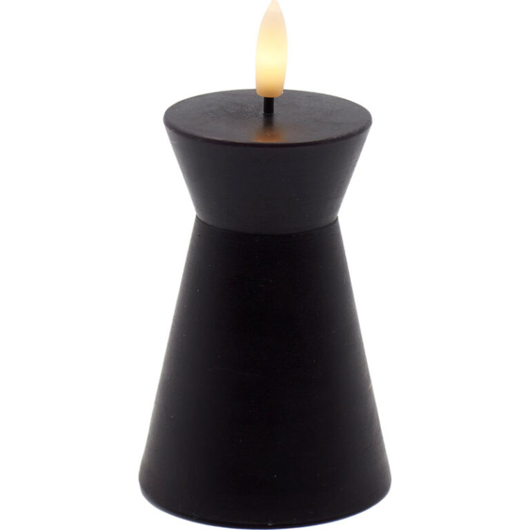 Sirius Sille Nordic Sculpture Kegle kunstig stearinlys, sort