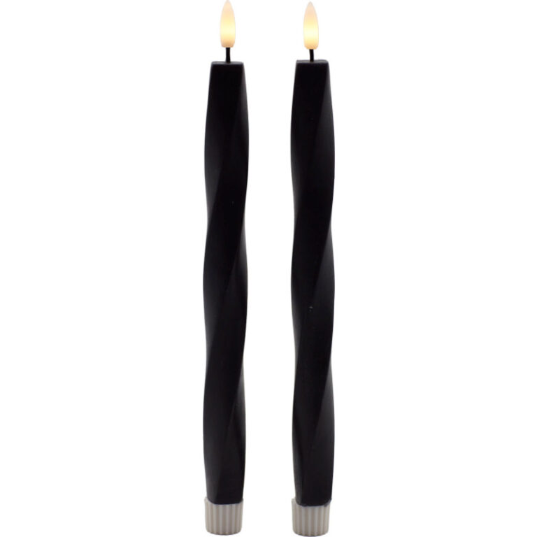 Sirius Sille Nordic Sculpture Twist kunstig stearinlys, sort