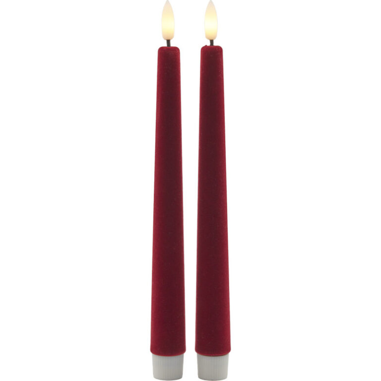 Sirius Sille velour LED kronelys, hvid