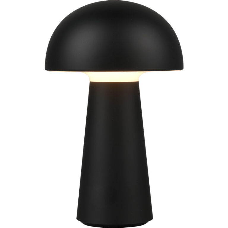 Trio Lighting Lennon genopladelig bordlampe, sort
