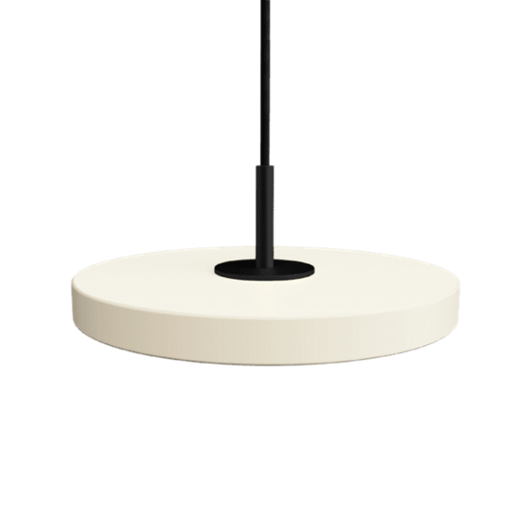 Umage Asteria Micro Pendel Med Lysdæmper Pearl White/Sort Top