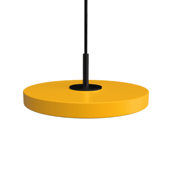 Umage Asteria Micro Pendel Med Lysdæmper Saffron Yellow/Sort Top