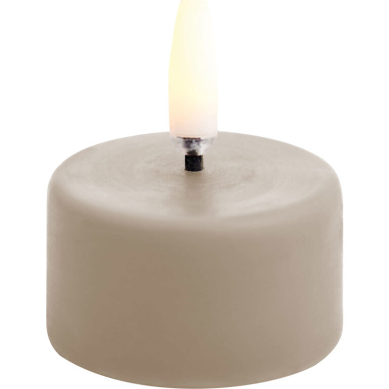 Uyuni LED fyrfadslys, batteri, beige