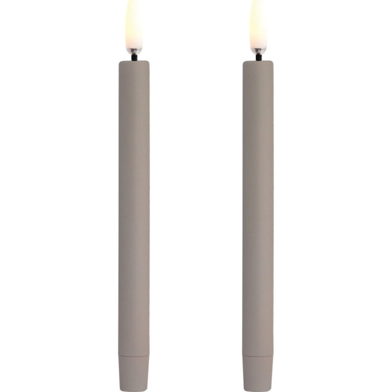 Uyuni LED kronelys, batteri, beige
