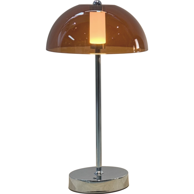 Veli Line Shade genopladelig bordlampe, ravfarvet